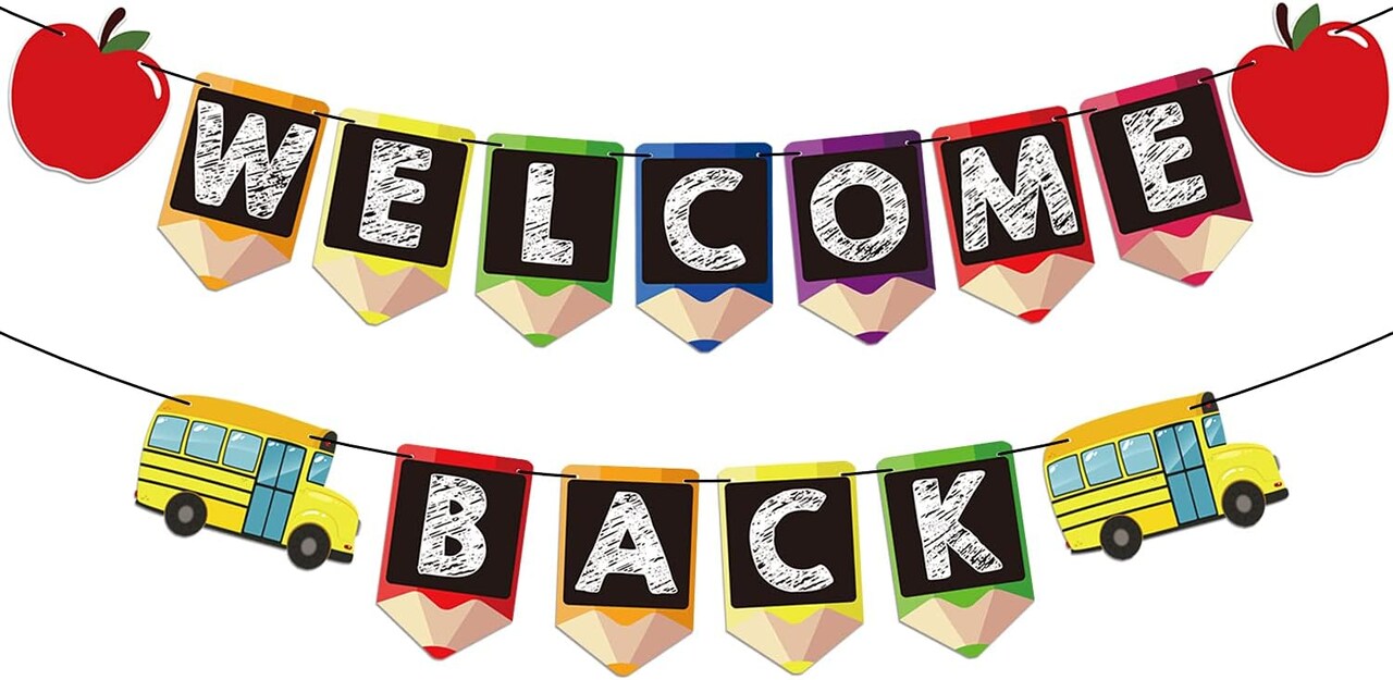 Welcome Back Banners Back to School Decorations for Classroom (multicolored)